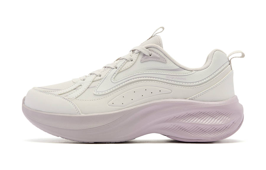 QIAODAN Cushioning Abrasion Resistant Thermal Low top Running Shoes Women's Beige Pink