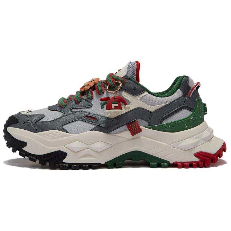 FILA FUSION Bianco Low top Casual City Commuting Running Shoes Men's Gray Green