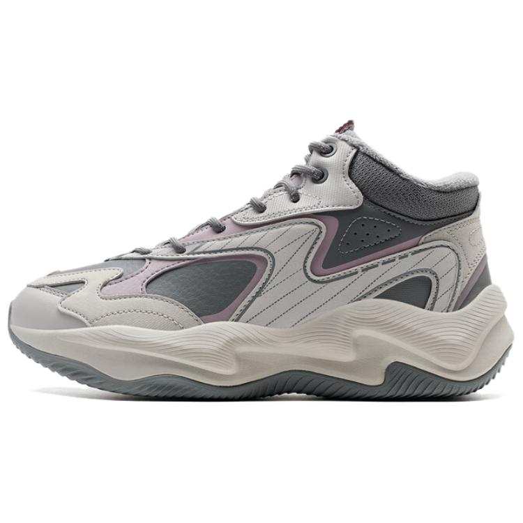XTEP Lightning 5.0 Fleece Lined Comfortable Slip Resistant Thermal Low top Casual Running Shoes Women's Gray Purple