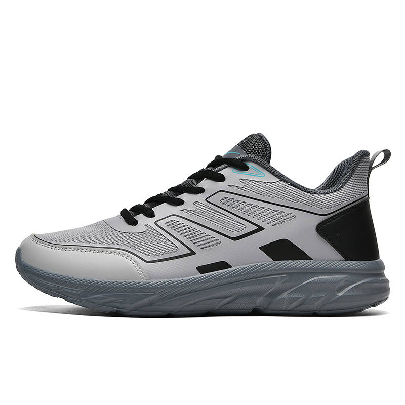 Binary Binary Cushioning Rebound Lightweight Breathable Slip Resistant Low top Running Shoes Men's Gray