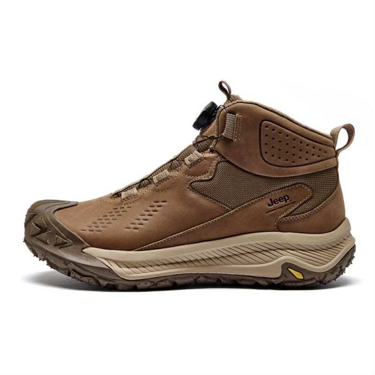 Jeep Fashion Mid top Outdoor Shoes Men's Khaki
