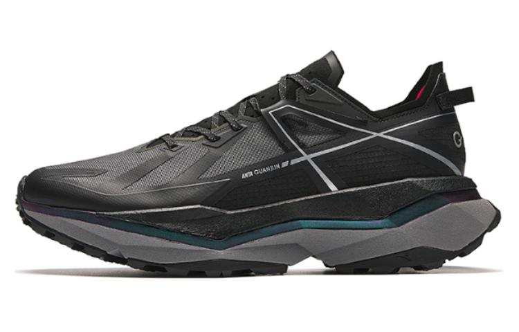 Anta Fabric Cushioning Abrasion Resistant Breathable Rebound Low top Running Shoes Men's Black