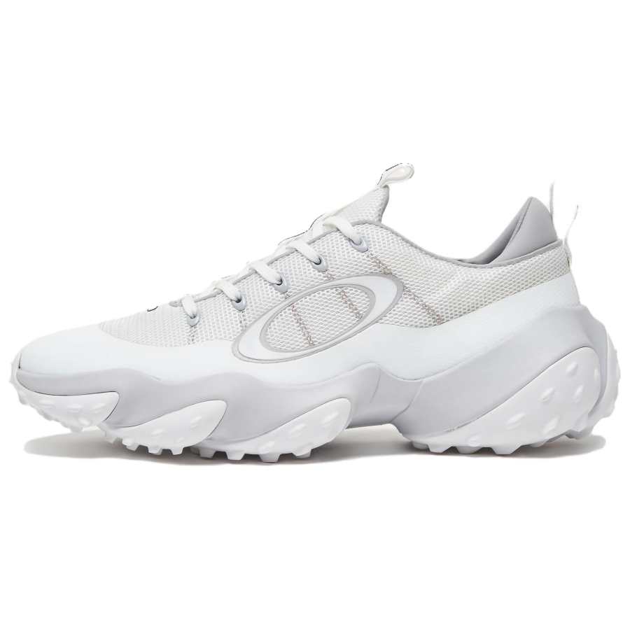 Oakley Waterproof And Breathable Low top Golf Shoes Men's White Gray