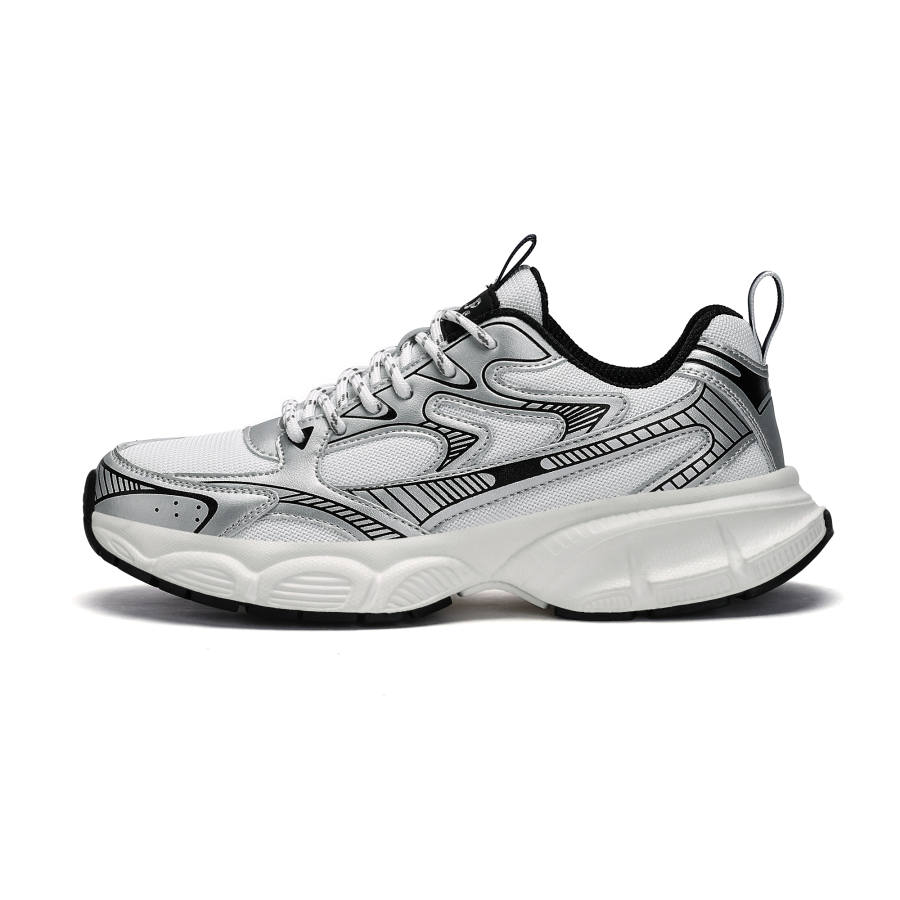JEEP SPIRIT Slip Resistant, Abrasion Resistant, Lightweight Low top Chunky Sneakers Men's Silver