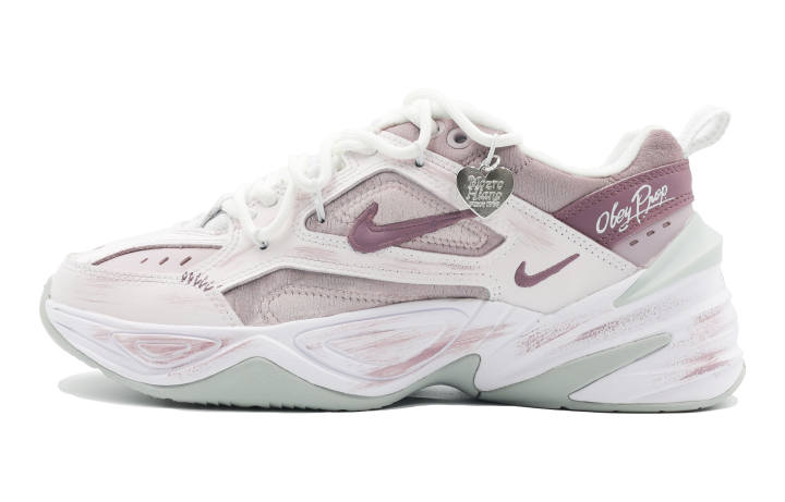 Nike Nike M2K Tekno Gray Pink Mood Abrasion Resistant Abrasion Resistant Low top Chunky Sneakers Unisex Pink White