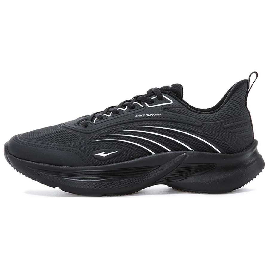 Erke Comfortable And Breathable Cushioning, Wear Resistant Low top Running Shoes Men's Black