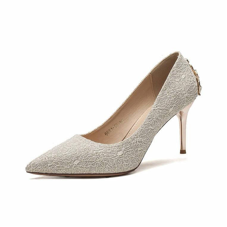 UMEK Slim Heel High Heels Women's Champagne