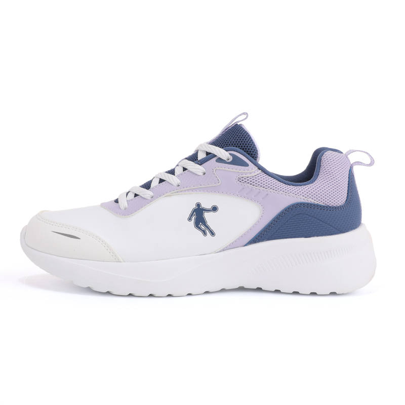 QIAODAN Cushioning Slip Resistant Abrasion Resistant Low top Running Shoes Women's White Purple