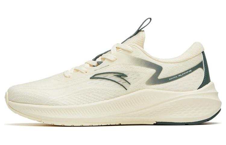 Anta Road Run Versatile Cushioning Slip Resistant Abrasion Resistant Low top Running Shoes Women's White Asphalt Gray