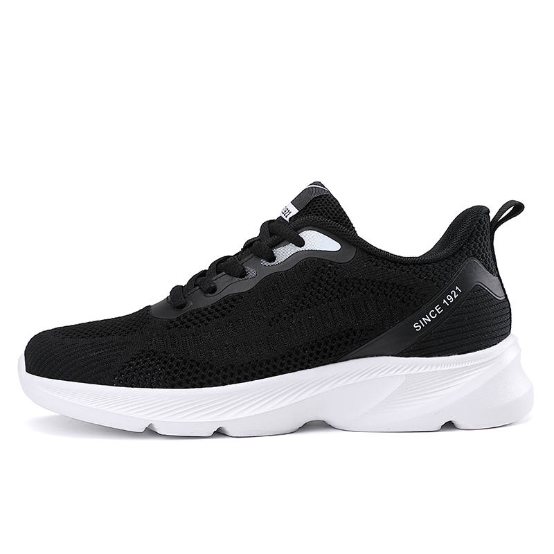 Binary Binary Cushioning Slip Resistant Abrasion Resistant Breathable Lightweight Low top Running Shoes Women's Black White