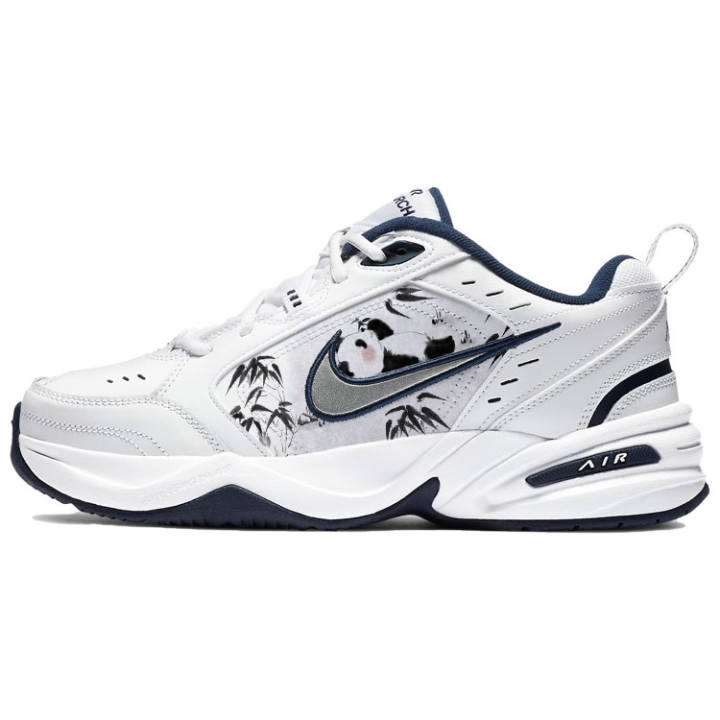 Nike Nike Air Monarch 4 Cushioning Slip Resistant Low top Chunky Sneakers Unisex White Blue