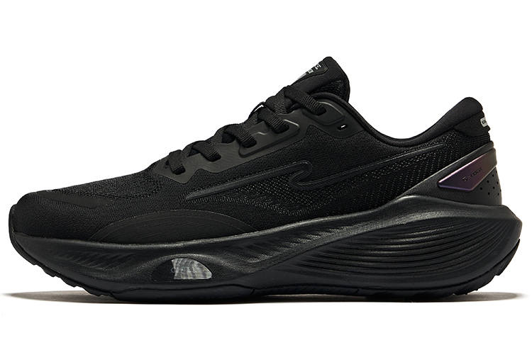 Erke Textile, Synthetic Leather Low top Running Shoes Women's Jet Black