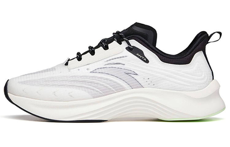 Anta Edge Fabric Cushioning Slip Resistant Abrasion Resistant Coverage Low top Running Shoes Men's White Gray Black
