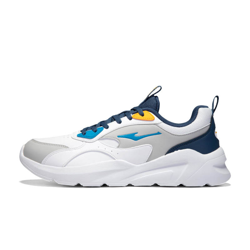 Erke Synthetic Leather, Textile Cushioning, Wear Resistant Low top Casual Running Shoes Men's Mist Gray