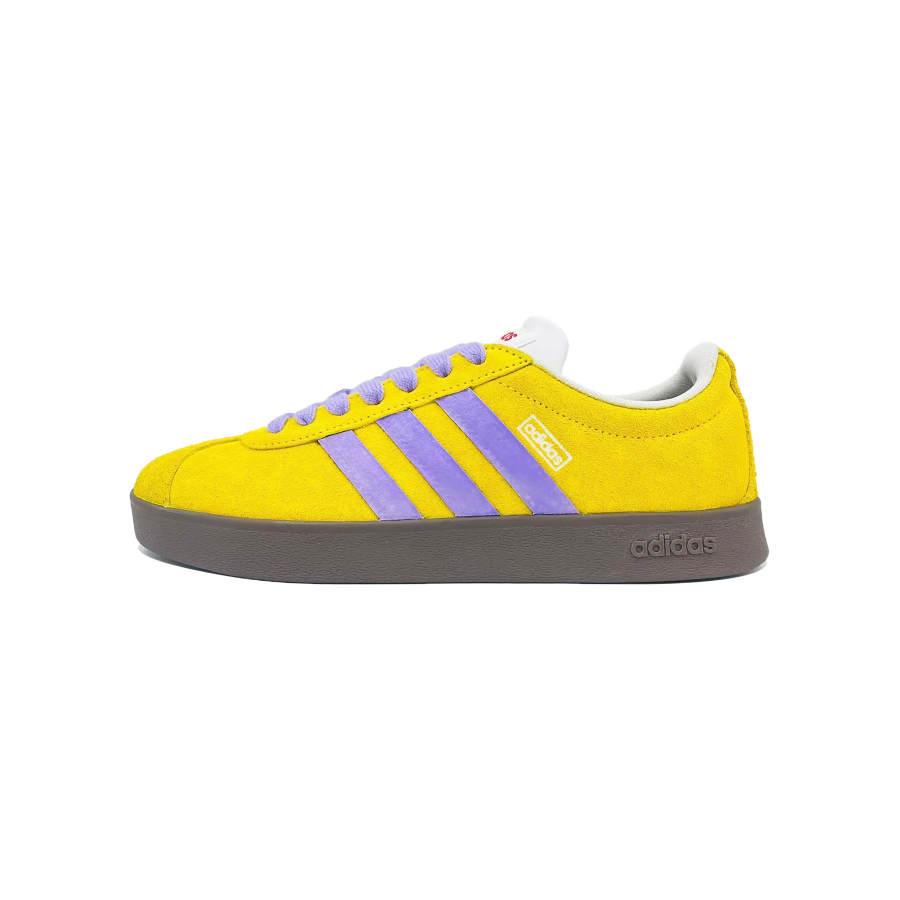 Adidas Adidas VL COURT 2.0 Lemon Purple Chapter Lightweight Low top Skateboard Shoes Unisex Yellow Purple White