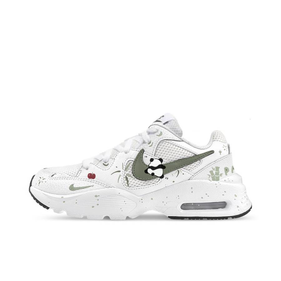 Nike Nike Air Max Fusion Slip Resistant Abrasion Resistant Low top Running Shoes Women's White Green