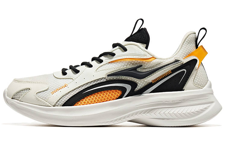 Erke Slip Resistant, Abrasion Resistant, Lightweight Low top Running Shoes Men's White Black Regular