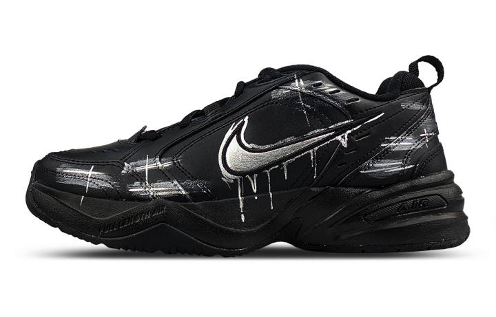 Nike Nike Air Monarch 4 Slip Resistant Low top Chunky Sneakers Unisex Black Silver