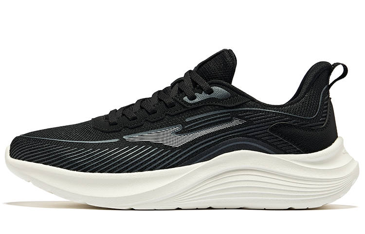 Erke Light Speed Rebound Breathable Low top Casual Running Shoes Men's Black White