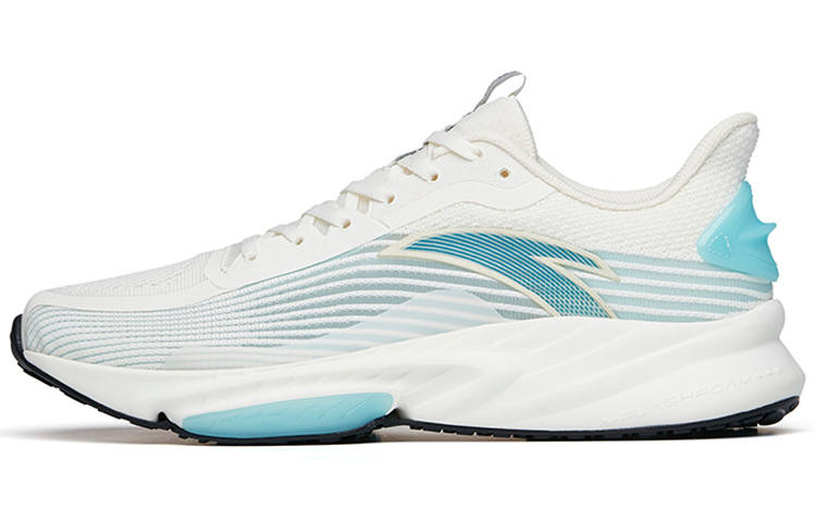 Anta Comfortable Cushioning Slip Resistant Abrasion Resistant Breathable Low top Running Shoes Men's White Blue