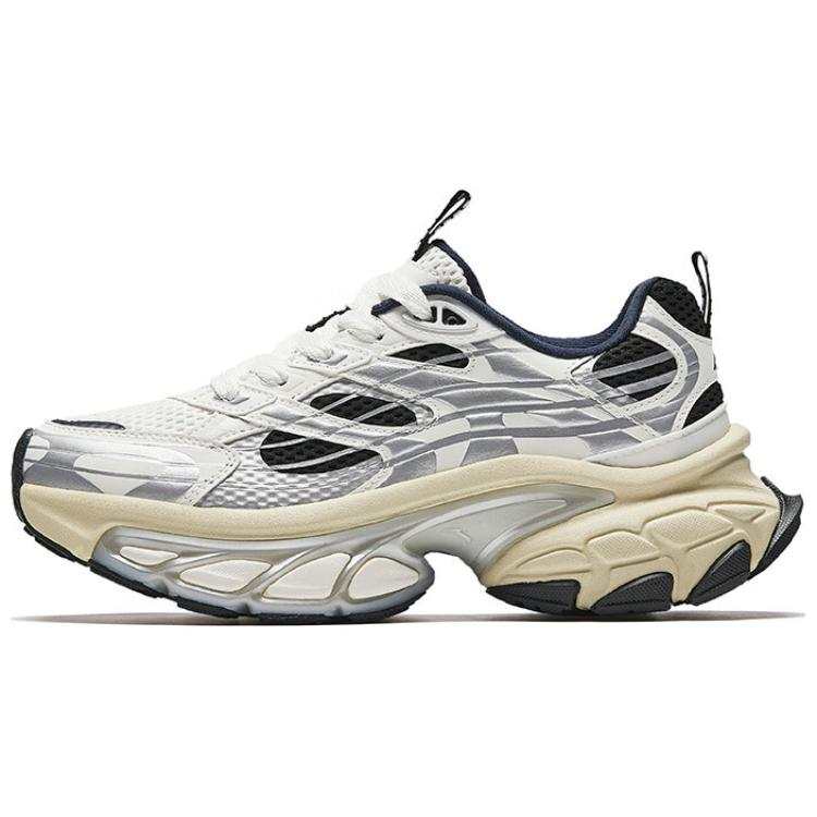 Anta Cushioning Slip Resistant Thermal Low top Chunky Sneakers Women's White Silver Black