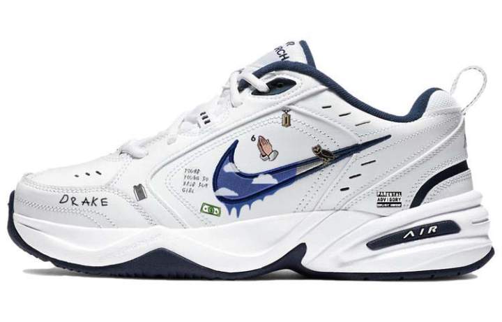 Nike Nike Air Monarch 4 Textile, Leather Low top Chunky Sneakers Unisex Blue White