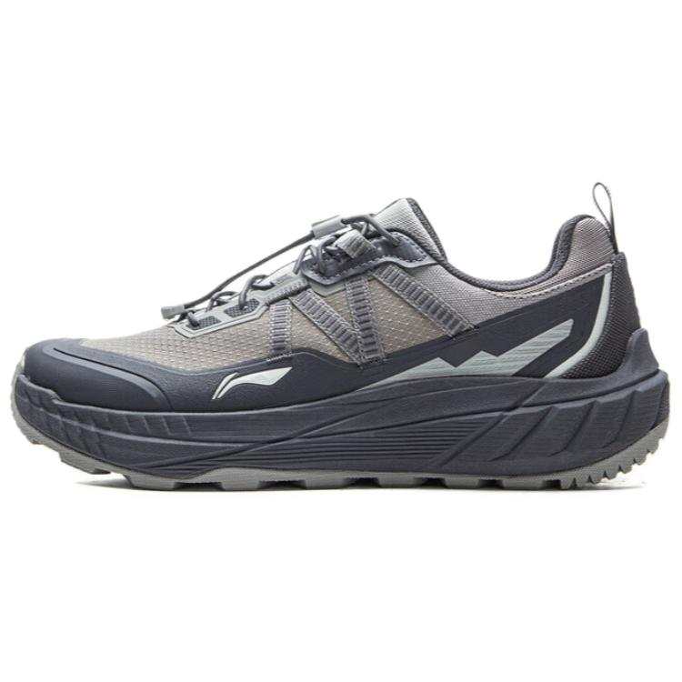 Li-Ning Li Ning Textile, TPU Low top Casual Trail Running Shoes Men's Rubble Gray Ebony Black