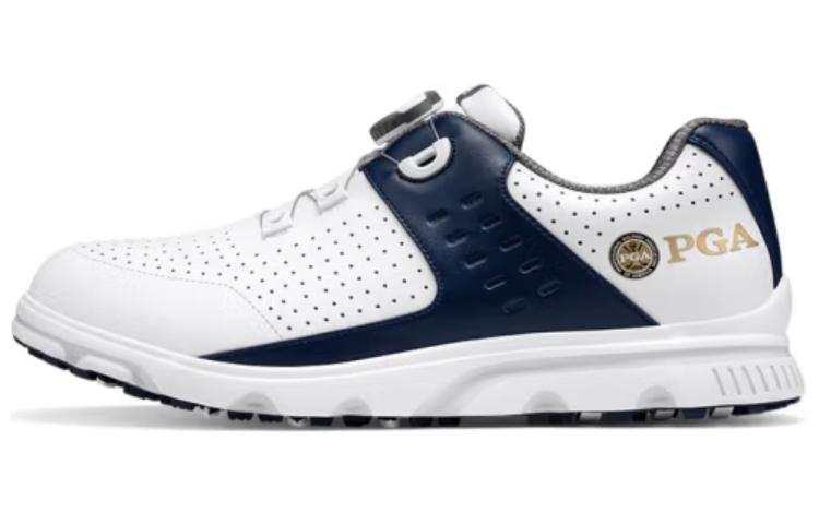 PGA Cushioning, Wear Resistant Low top Golf Shoes Men's White Blue