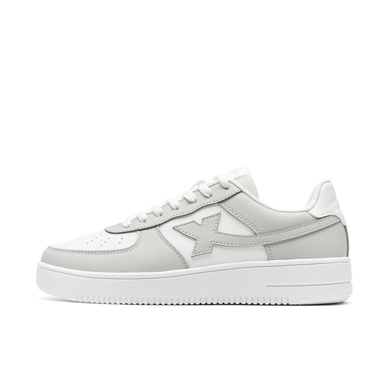 XTEP Air Force 1 Synthetic Leather Low top Skateboard Shoes Men's Light Heather Gray/Sail White