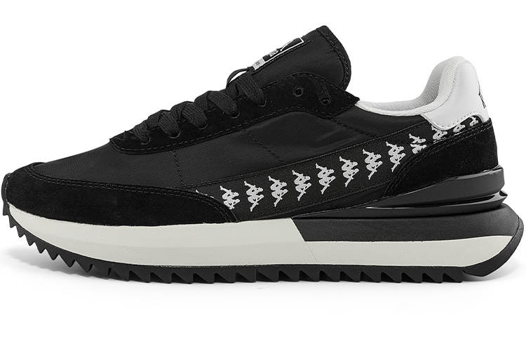 Kappa Textile, Synthetic Leather, Leather Low top Training Running Shoes Unisex Black White
