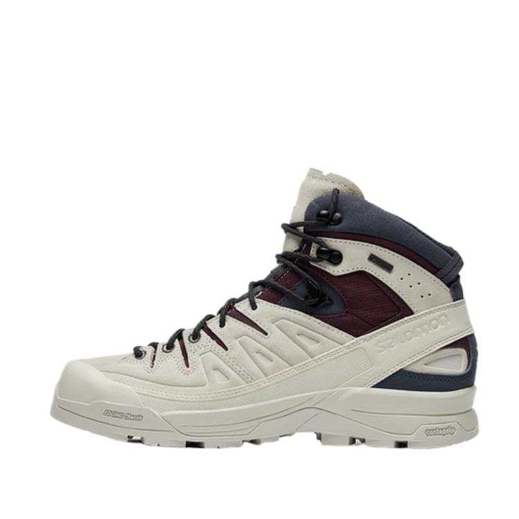 SALOMON X-ALP Cushioned Anti-Slip Wear-Resistant Waterproof And Breathable Mid-Top Running Shoes Unisex Greige