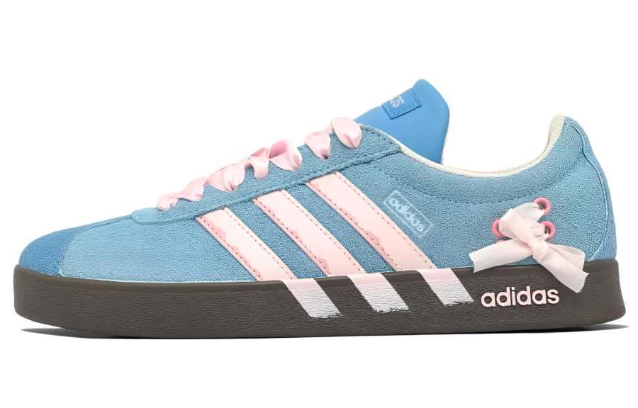 Adidas Adidas VL COURT 2.0 Light Feather Abrasion Resistant Low top German Army Trainers Women's Pink Blue
