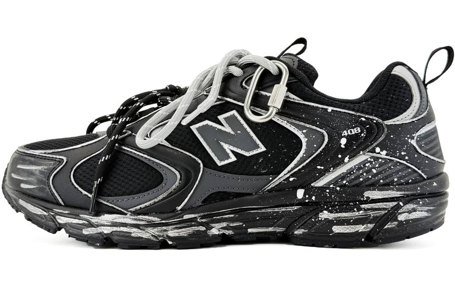 New Balance New Balance 408 Cushioning Abrasion Resistant Cushioning, Wear Resistant Low top Running Shoes Unisex Black Silver