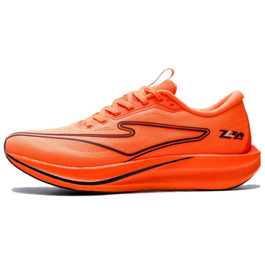 Erke Cushioning Slip Resistant Low top Full Length Carbon Plate Sprint Running Shoes Men's Neon Afterglow Red