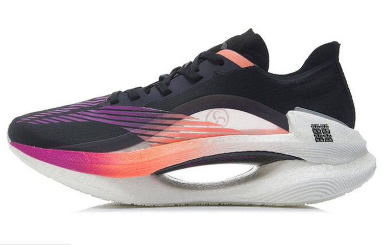 Li-Ning LiNing Jueying 䨻 Cushioning Anti-Slip And Wear-Resistant Lightweight Rebound Low-Top Running Shoes Black Purple
