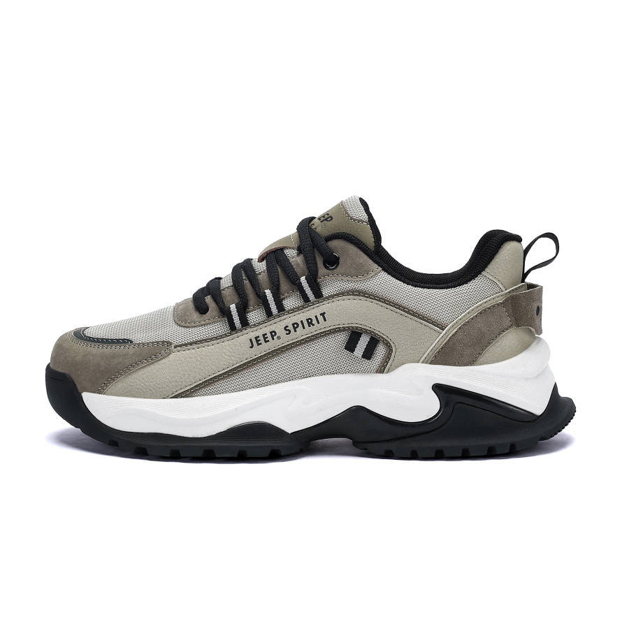 JEEP SPIRIT Leisure Collection Abrasion Resistant Lightweight Low top Chunky Sneakers Men's Tibetan Antelope