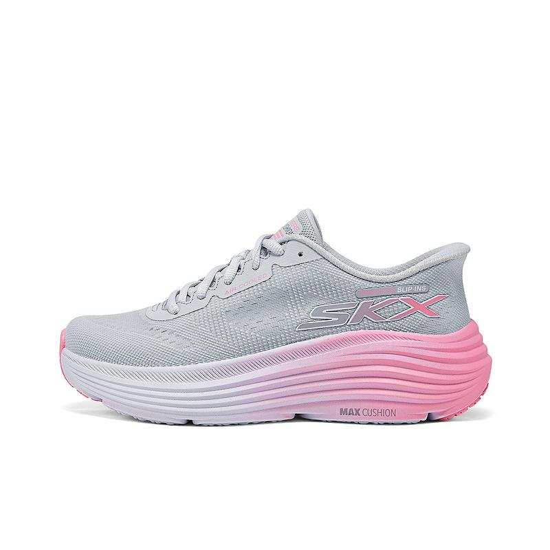 Skechers Women's GO Comfortable PU, Mesh Abrasion Resistant Low top Running Shoes Women's Gray Pink