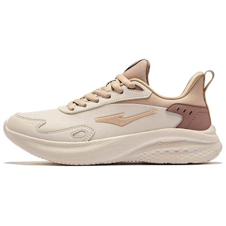 Erke Cushioning Slip Resistant Abrasion Resistant Waterproof Low top Running Shoes Women's Eggnog Gray Oat