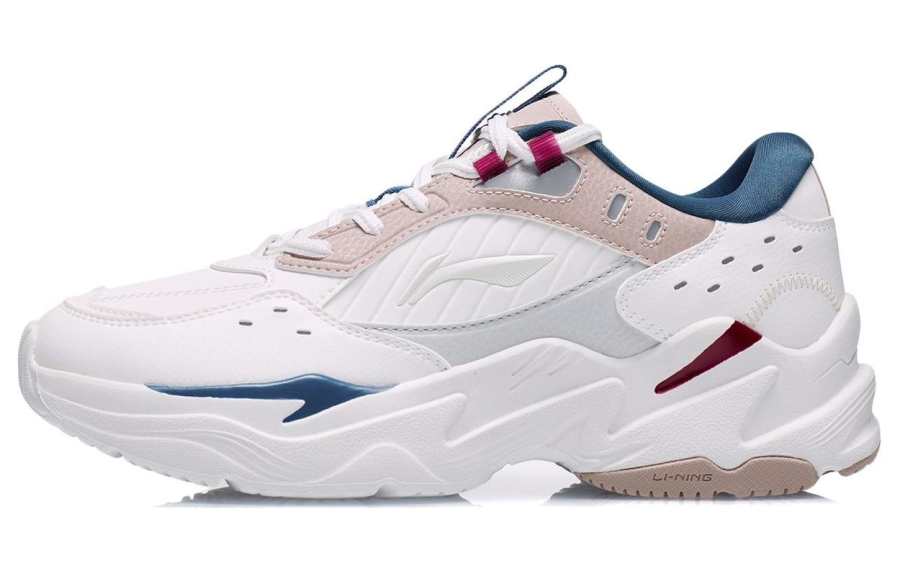 Li-Ning Li Ning Cushioning Slip Resistant Rebound Low top Running Shoes Women's Tea Orange Pink