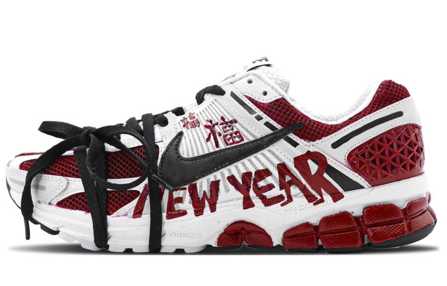 Nike Nike Zoom Vomero 5 Cushioning Slip Resistant Abrasion Resistant Lightweight Low top Running Shoes Unisex Burgundy