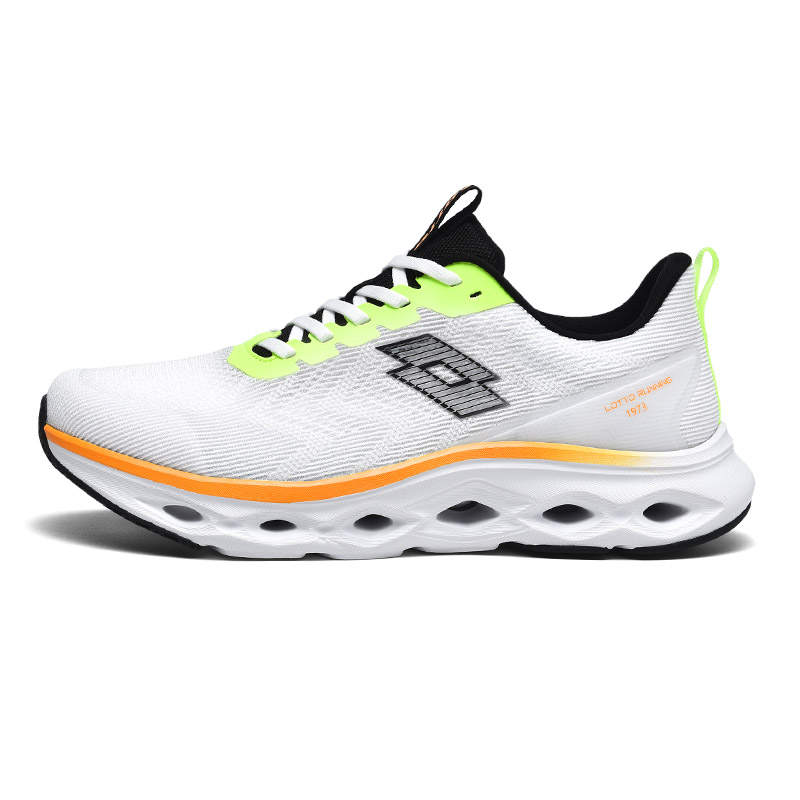 LOTTO Cushioning Slip Resistant Breathable Low top Running Shoes Men's White Orange