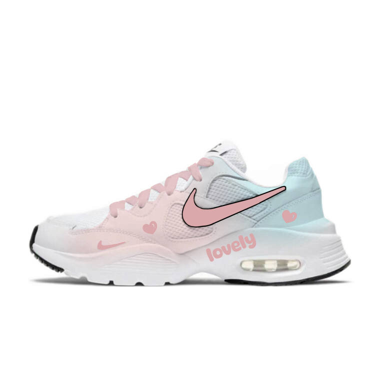 Nike Nike Air Max Fusion Abrasion Resistant Slip Resistant Low top Running Shoes Women's Pink Blue