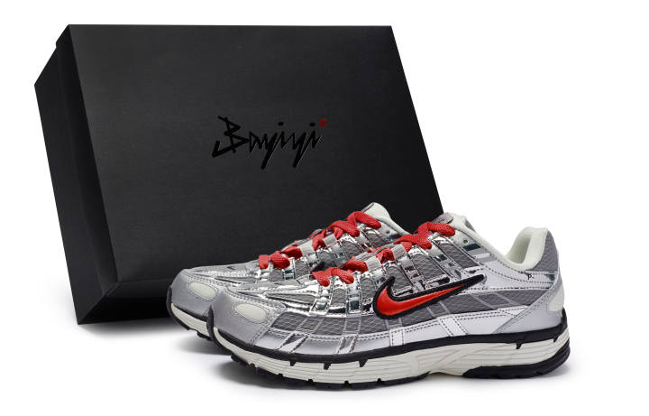 Nike Nike P 6000 Abrasion Resistant Breathable Abrasion Resistant Breathable Low top Running Shoes Unisex Silver Gray Red