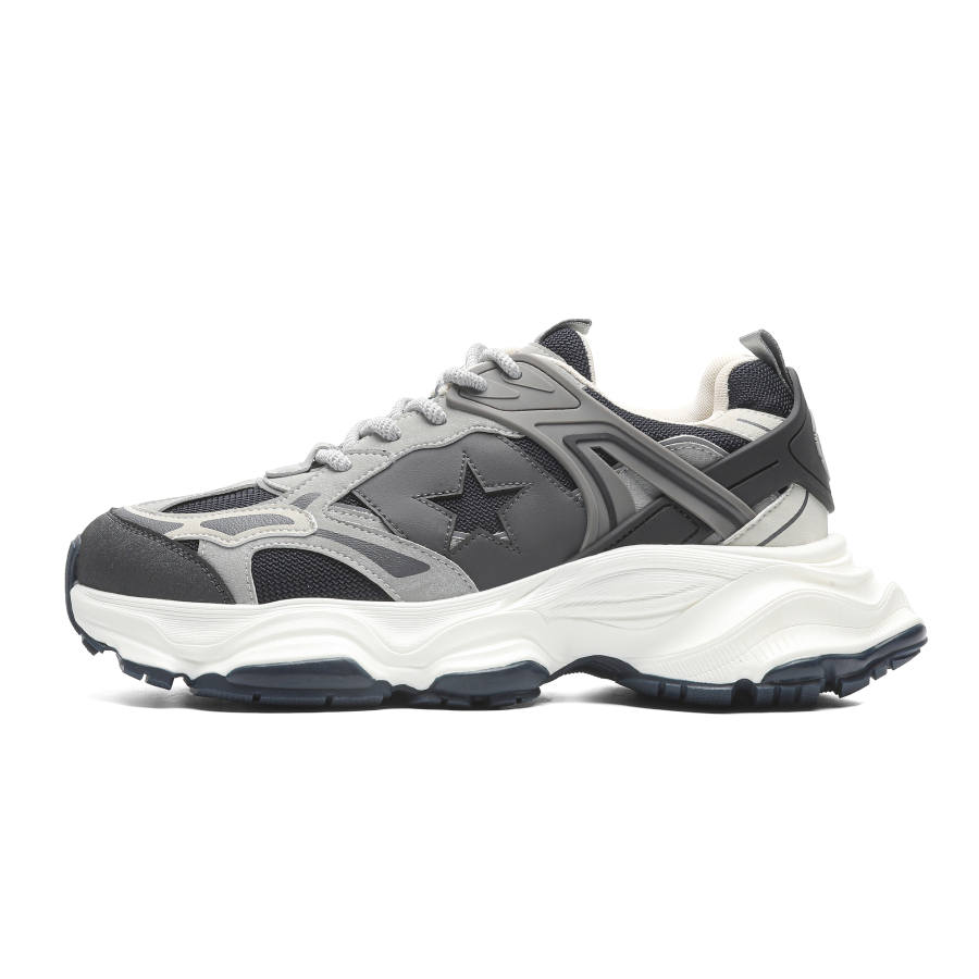 JEEP SPIRIT Abrasion Resistant Breathable Low top Lightweight Chunky Sneakers Men's Gray