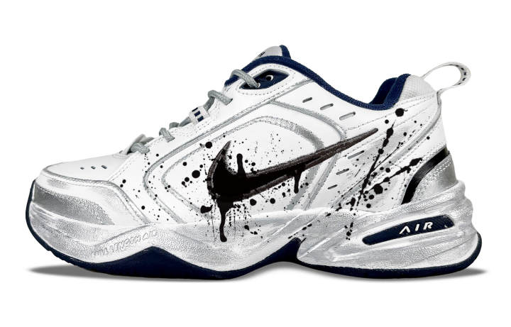 Nike Nike Air Monarch 4 Ink Splatter Compact Low top Chunky Sneakers Unisex White