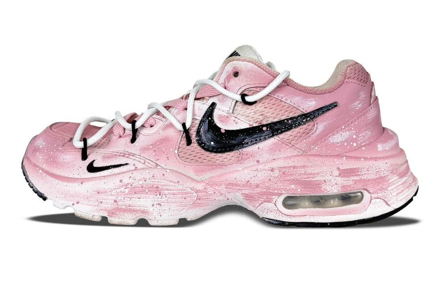 Nike Nike Air Max Fusion Cushioning Slip Resistant Abrasion Resistant Low top Running Shoes Women's Pink White