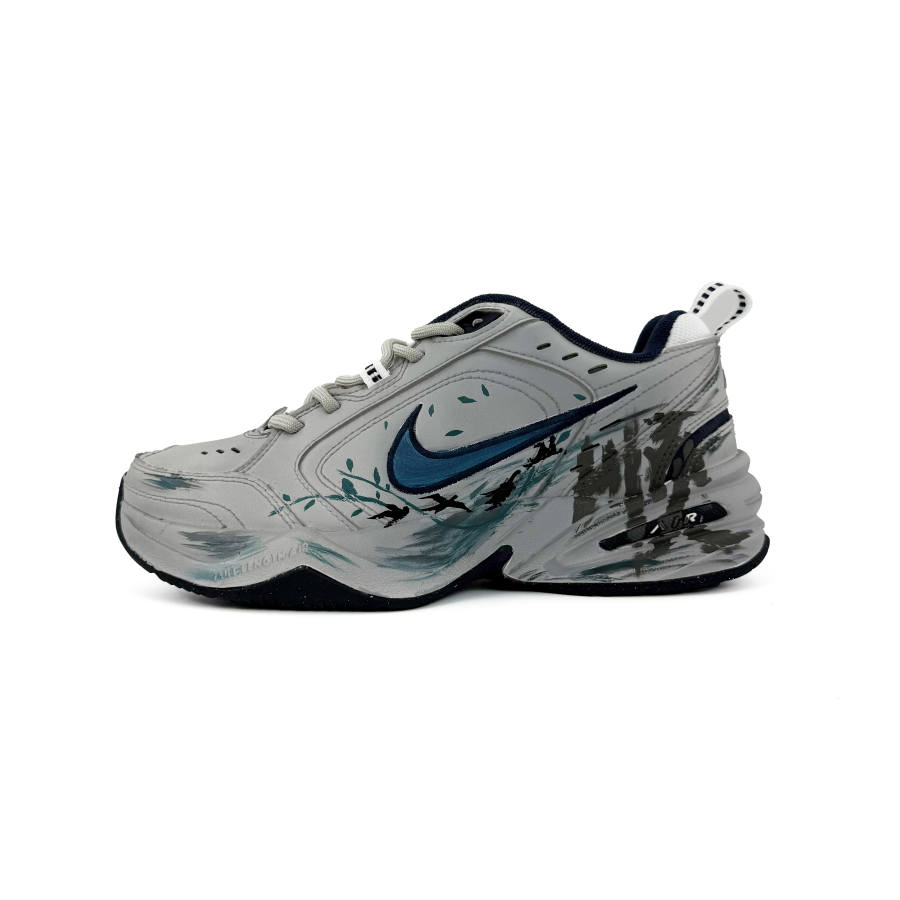 Nike Nike Air Monarch 4 Zhuo Yu Abrasion Resistant Low top Chunky Sneakers Unisex Gray Blue