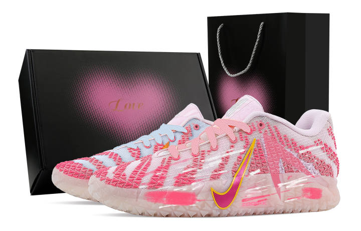 Nike Nike Ja Morant 3 Midnight Seaside, Heart Box Rebound Grip Low top Basketball Shoes Men's Pink Blue