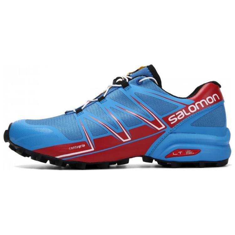 SALOMON SPEEDCROSS PRO Slip Resistant Abrasion Resistant Low top Running Shoes Men's Blue Red