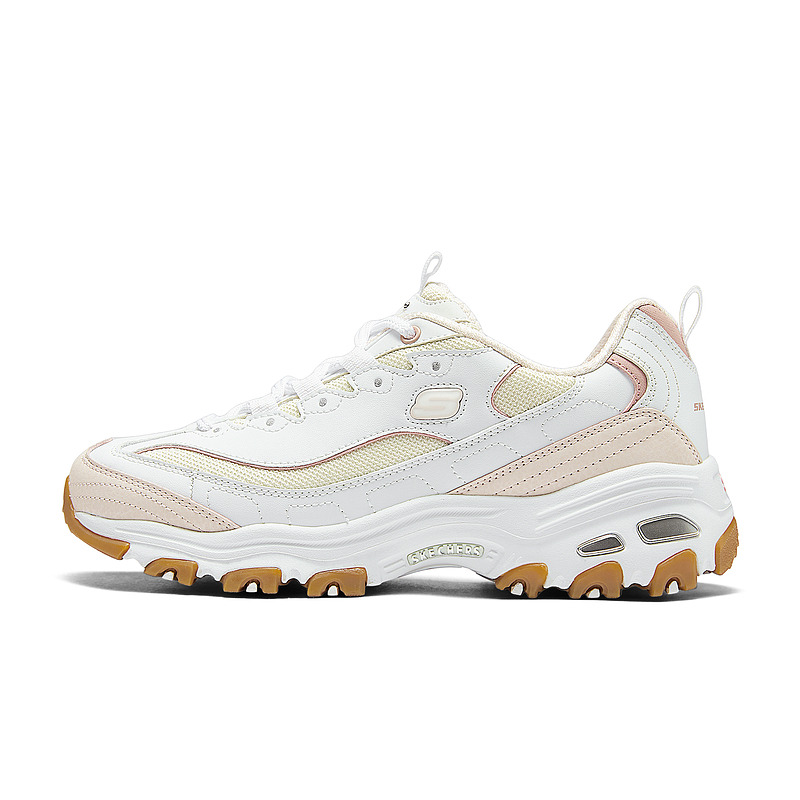 Skechers D'Lites Textile, Synthetic Leather Lightweight Abrasion Resistant Breathable Low top Chunky Sneakers Women's